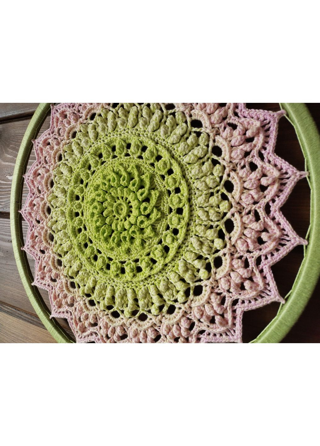 Мандала «Весенний сад» – панно ручной работы в технике объемного вязания. Стильный Эко-Декор Dream Studio (363057535)