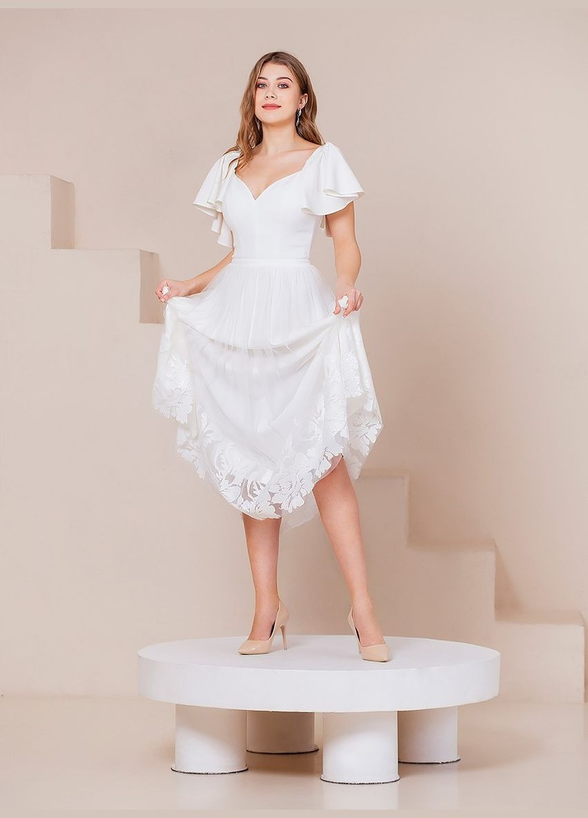 Білий вечірня плаття а-силует Lolita однотонна