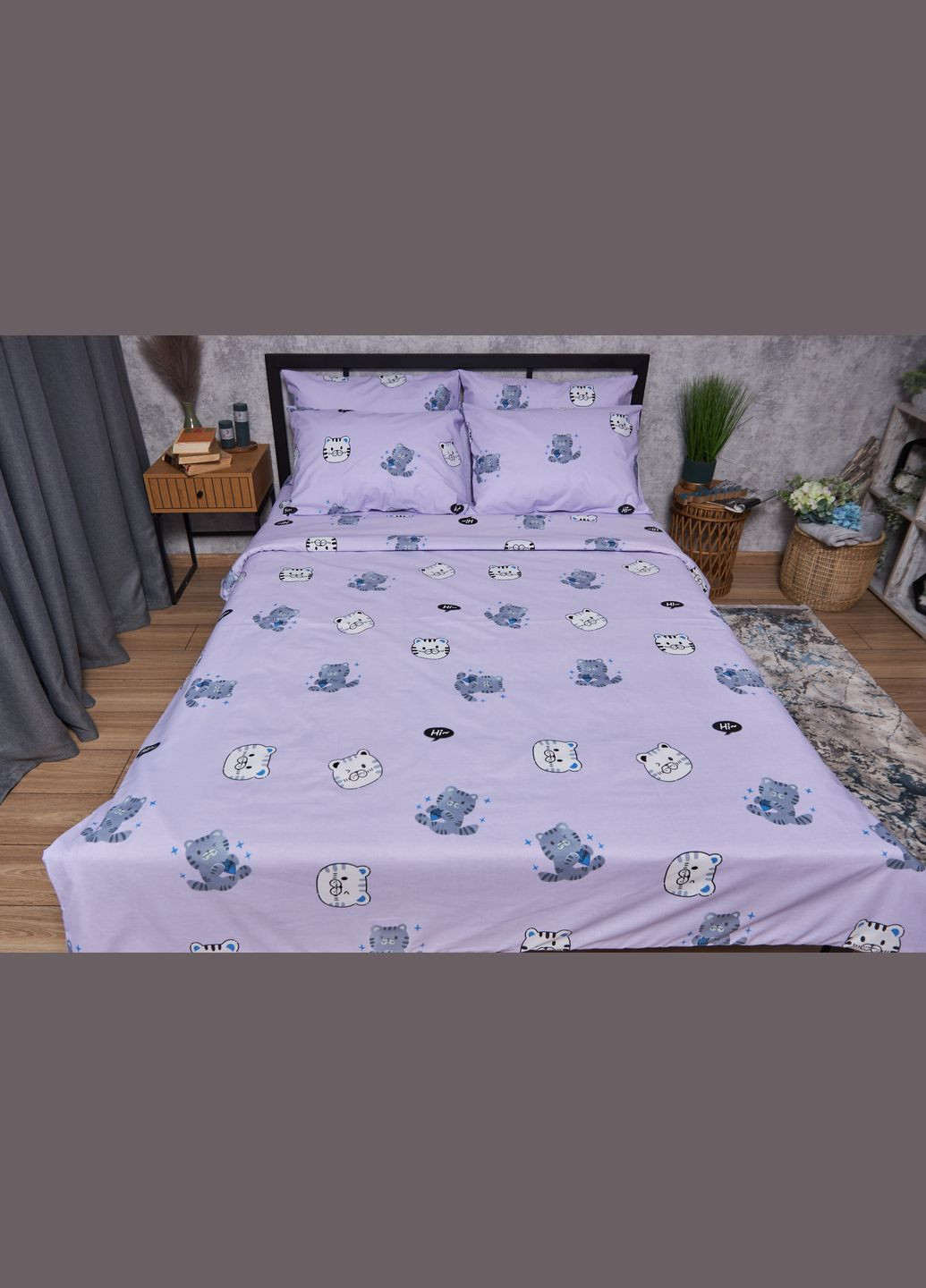 Комплект постільної білизни Бязь Gold Люкс «Hello Kitty» Дитячий 110х140 наволочки 2х40х60 (MS-830000149) Moon&Star HelloKitty (293173086)