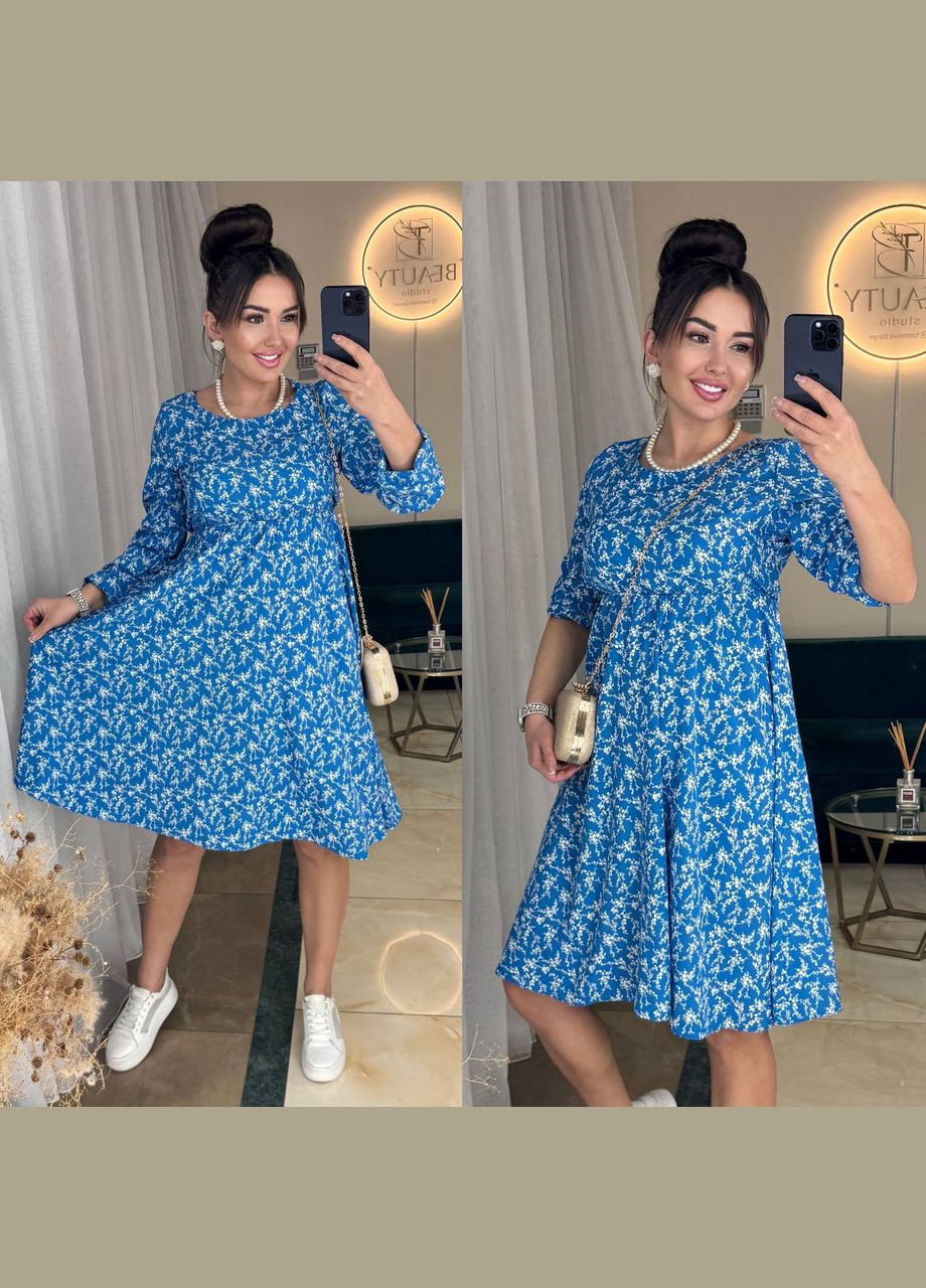 Синее нежное платье Fashion