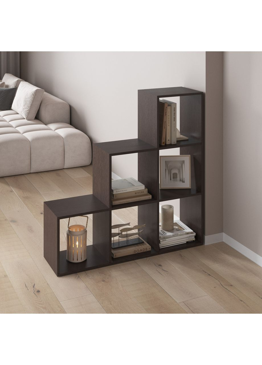 Стелаж для книг і декору на 6 комірок із ламінованого ДСП 1080x1080x290 (hm-39-vg) VAYS (363134673)