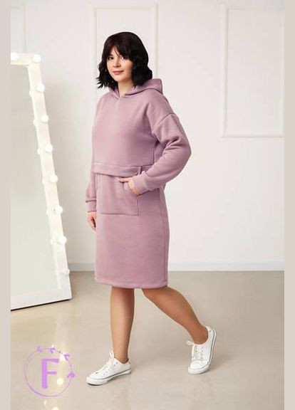 Розовое спортивное теплое платье-худые на флисе No Brand