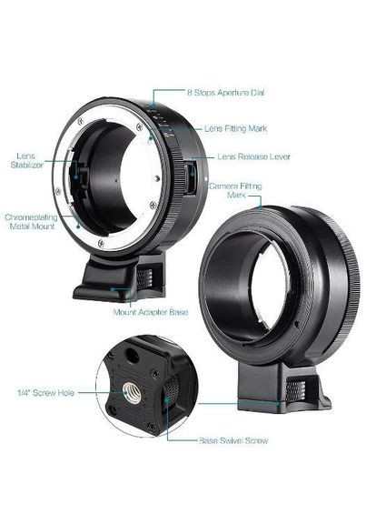 Адаптер NF-NEX для Nikon F на байонет Sony E-mount (Nikon F-Sony E) - мануальный Viltrox (369626210)