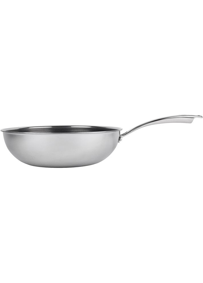 Сковорода WOK NanoPro 3-ply 28 см Silver/Black(25-305-213) Krauff (324021462)