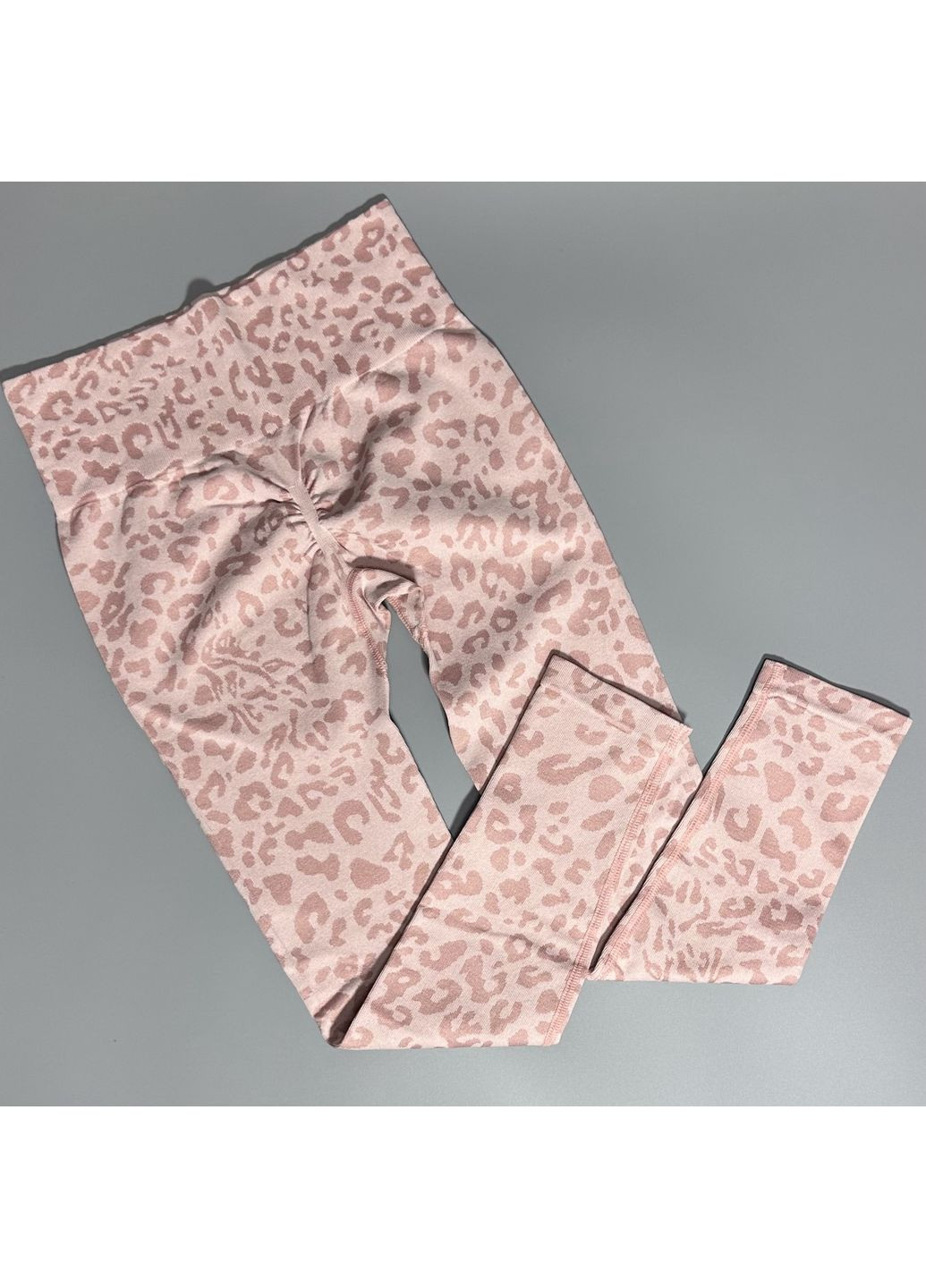 Розовые женские спортивные леггинсы (лосины) леопард принт для фитнеса и йоги No Brand