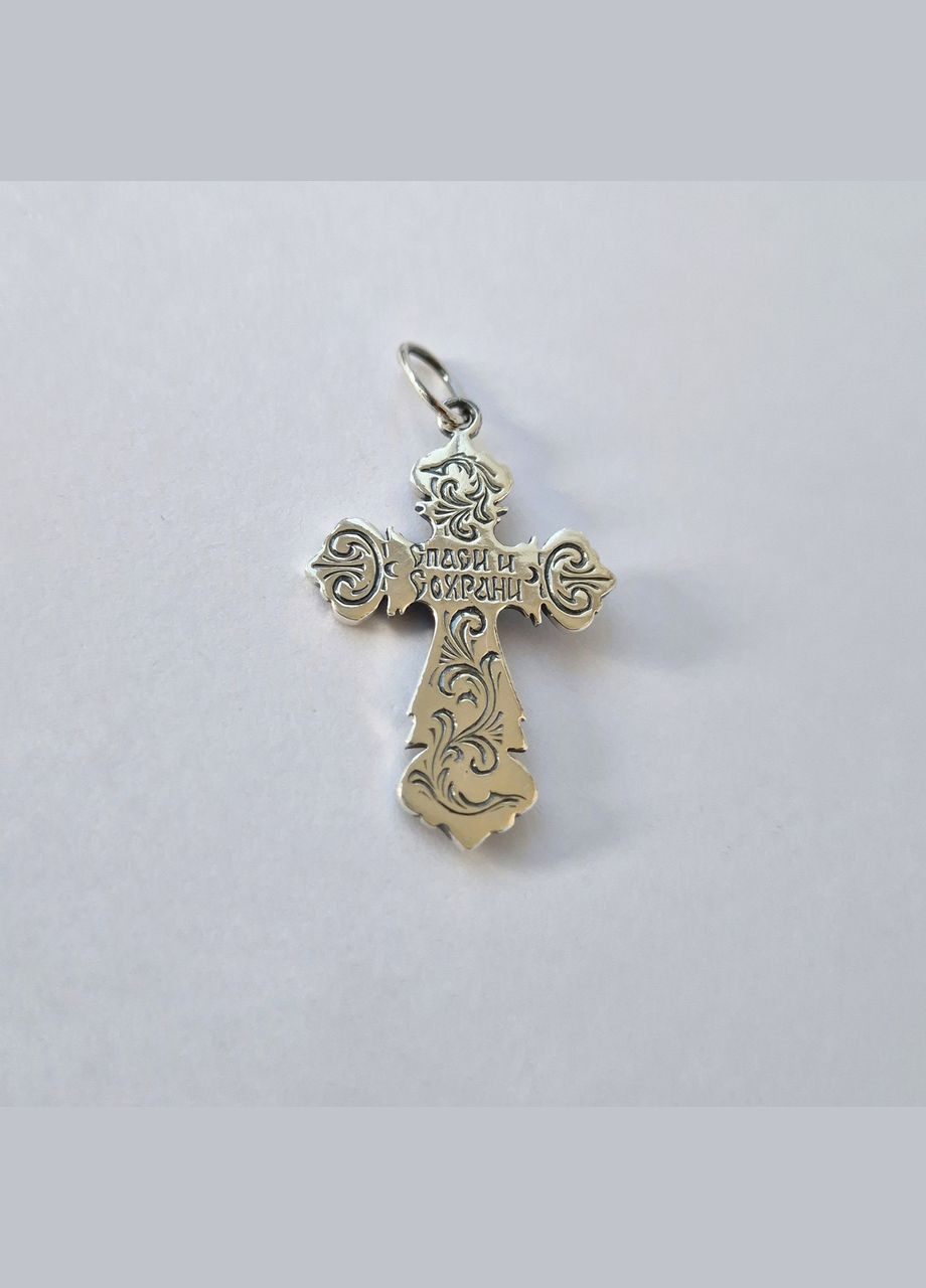 Срібний Хрестик хрест з розп'яттям срібло 925 проби Чорнене 3128 3.25 No Brand (326602749)