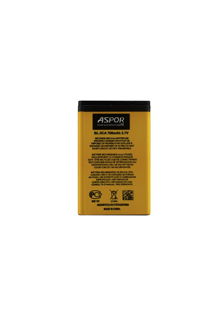 Аккумулятор Lite BL-5CA для Nokia 100/101/1110/1110i/1112/1200/1209/1680C Aspor (368560876)