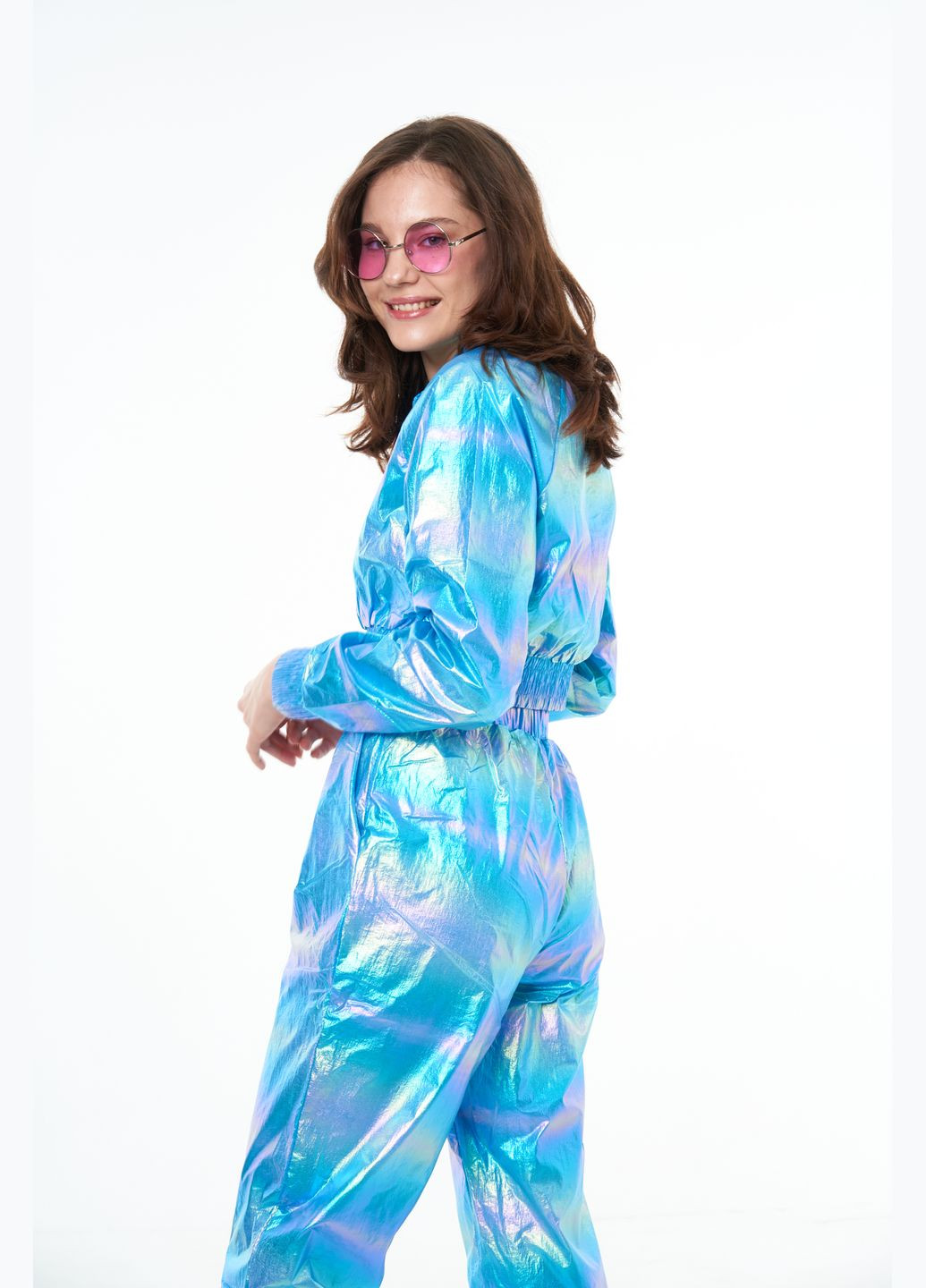 Трендовый женский блестящий кроп-топ InFashion Топ (323490639)