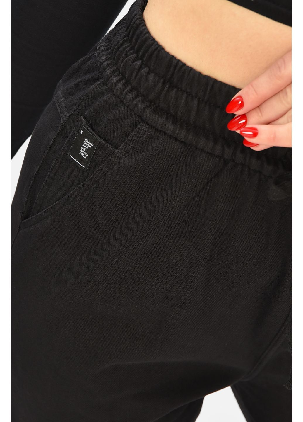 Джинсы женские батальные утепленные черного цвета Let's Shop - (368726595)