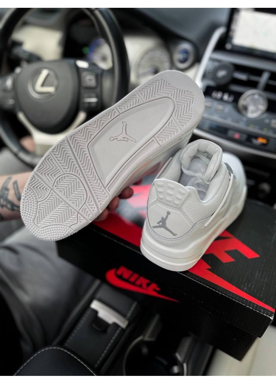 Білі Осінні кросівки чоловічі nike air jordan retro 4 white cement v2 найк аір джордан No Brand