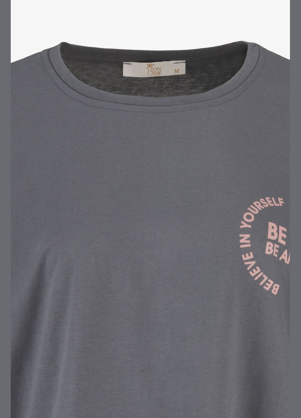 Футболка с принтом женская 25087-3 Графитовый shop (2000991018426) On me - (361499143)