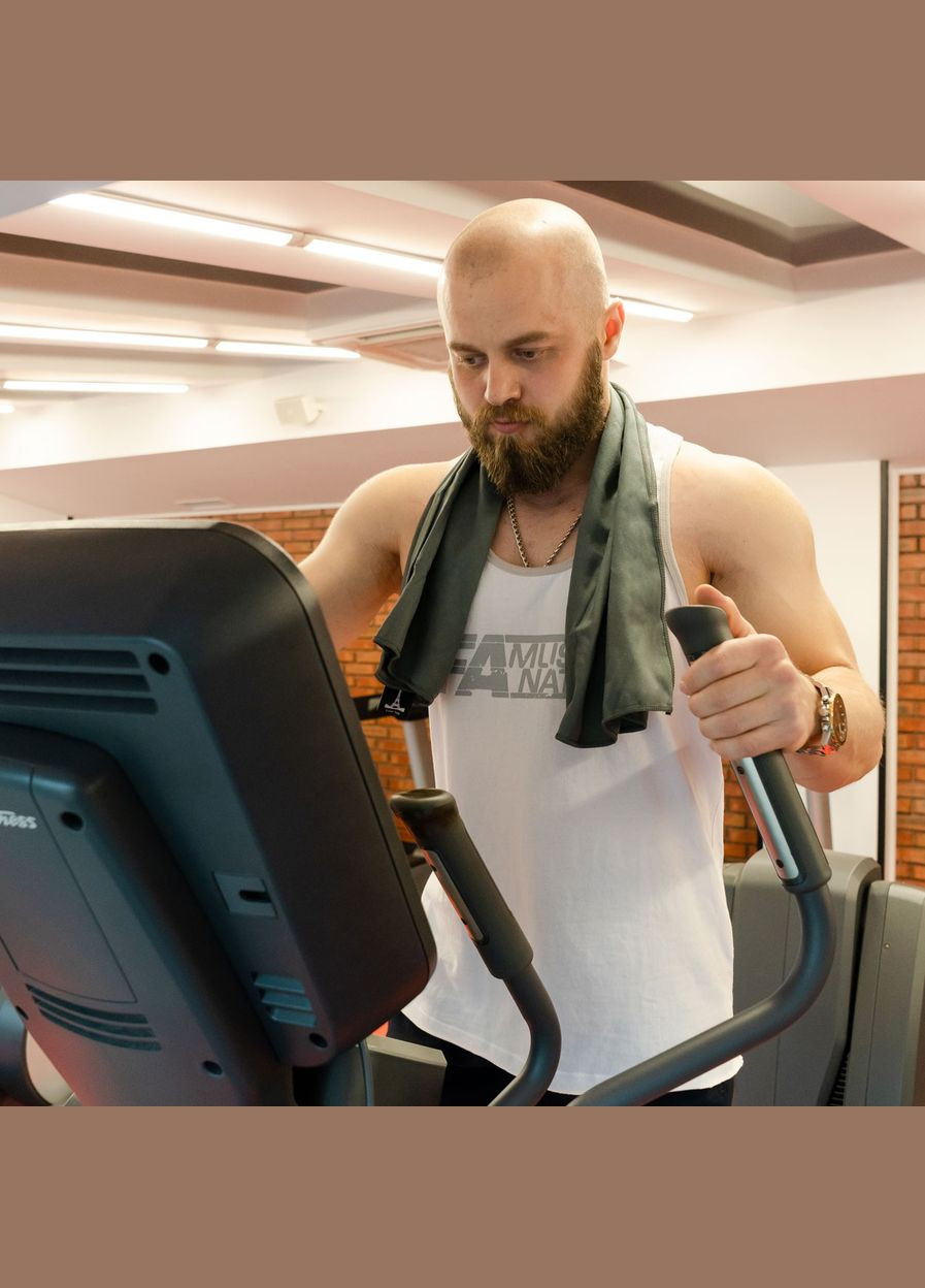 Набір спортивних рушників 2 шт з мікрофібри 50х90 + 70х140 Сірий Love You сірий