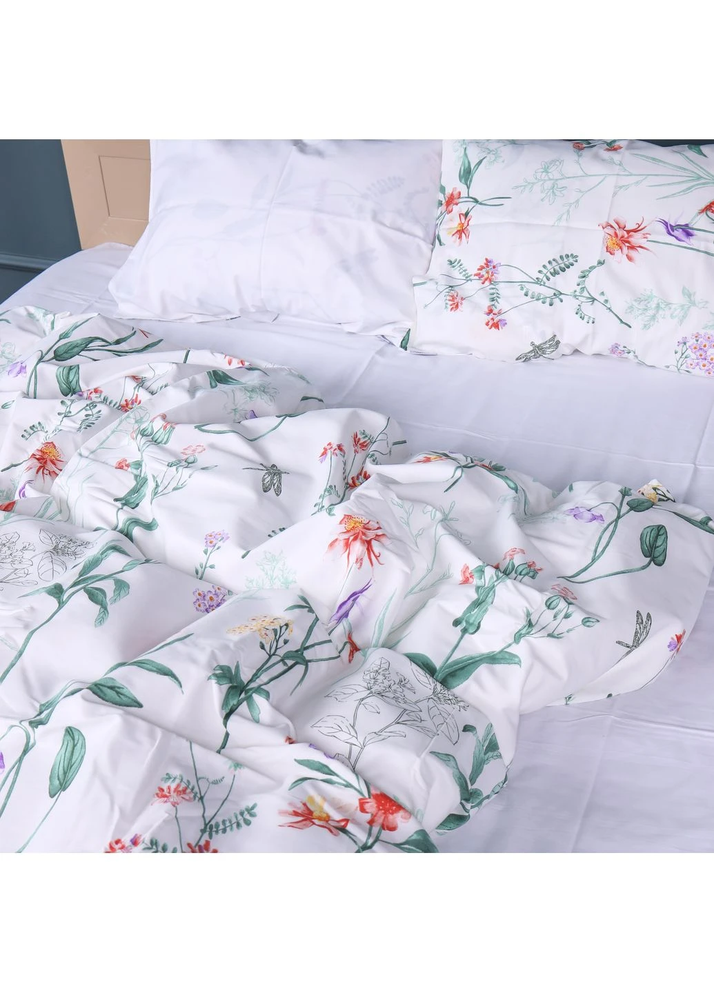 Комплект постільної білизни Сатин STANDART 22-1431 Meadow floral Євро Mirson (399186121)