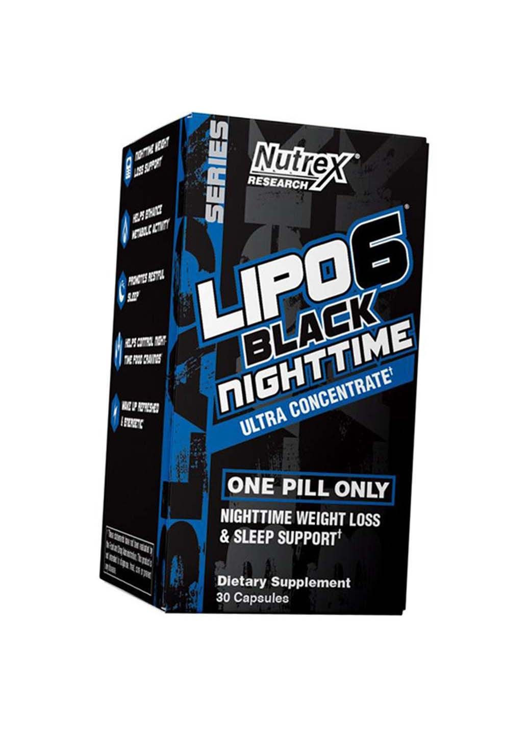 Нічний Жироспалювач Липо 6 Lipo-6 Black NightTime Ultra concentrate 30капс Nutrex (292711006)