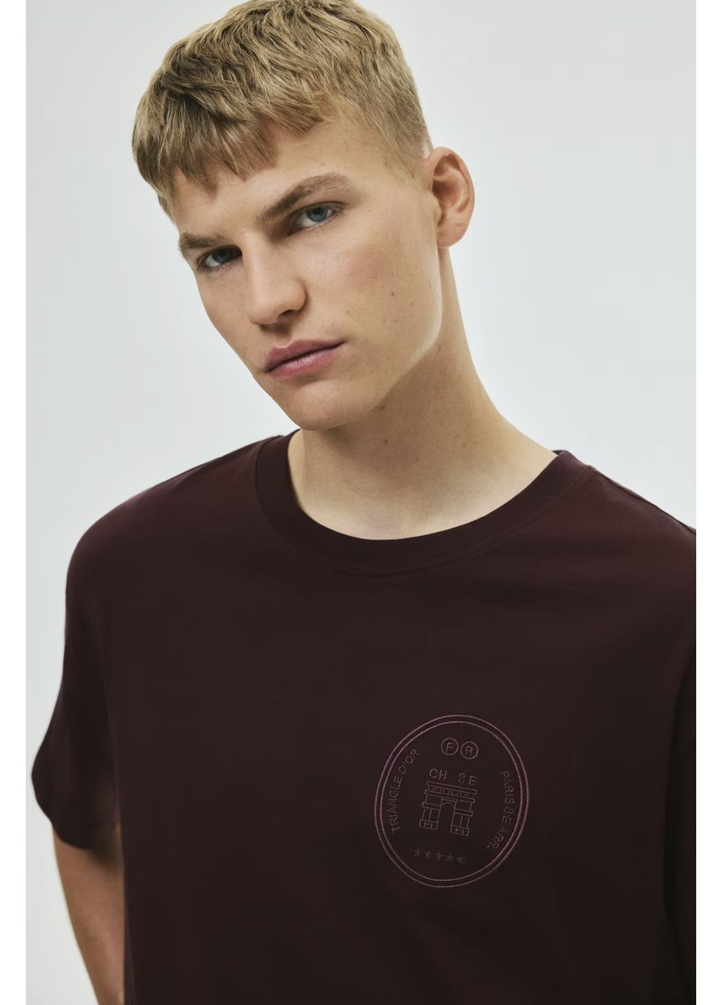 Сливовая футболка H&M loose fit