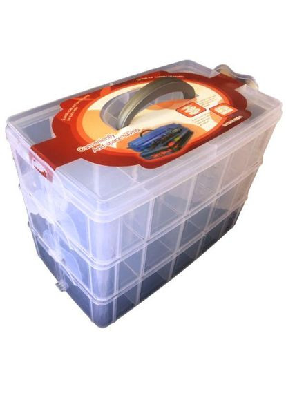 24.5x16x18 см пластиковые контейнеры (чемодан, контейнер, органайзер) для рукоделия и шитья Plus-plus (352747700)