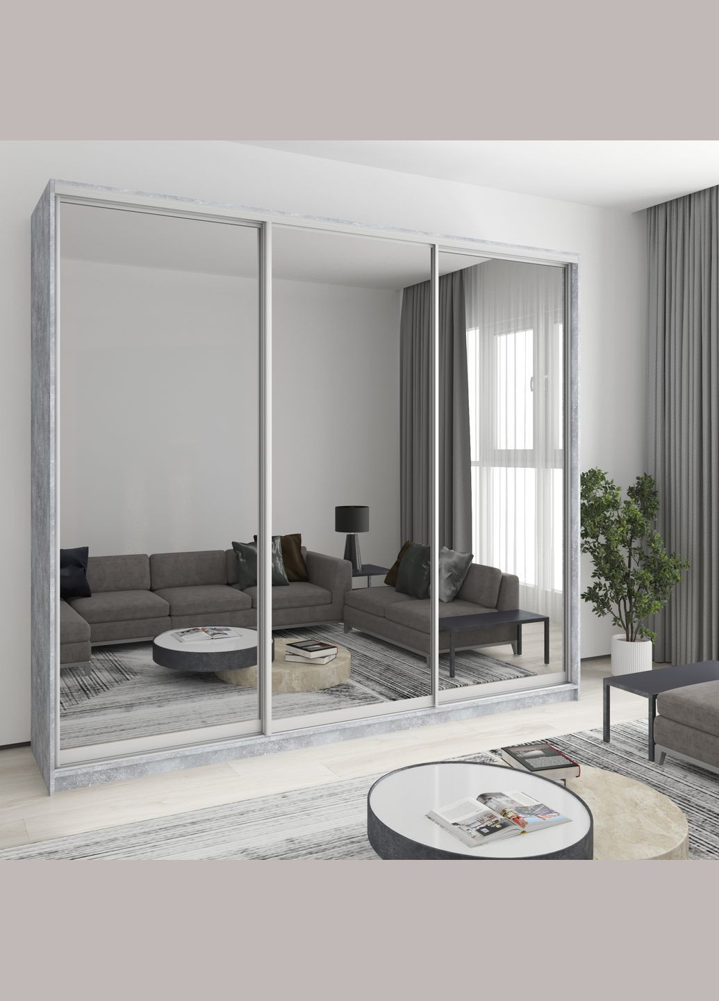 Шафа-купе тридверна Комбо AL 3 Дзеркала 270x60x240 см (MBS-2229) MebelStar (346290065)