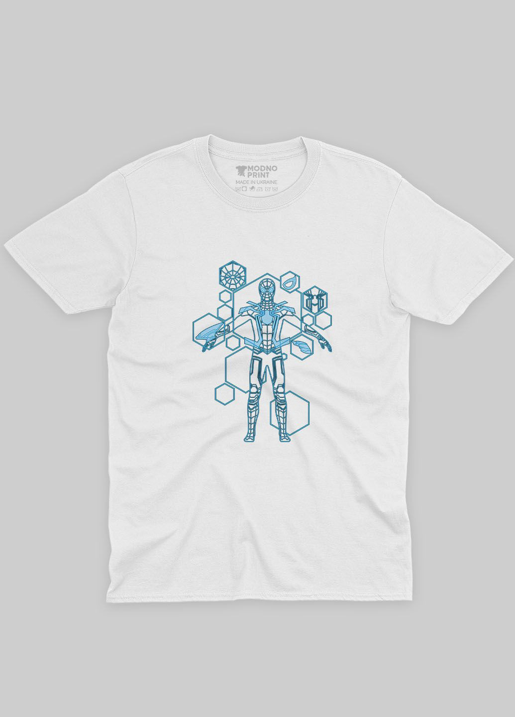 Белая летняя мужская футболка с принтом супергероя - человек-паук (ts001-1-whi-006-014-094-f) Modno