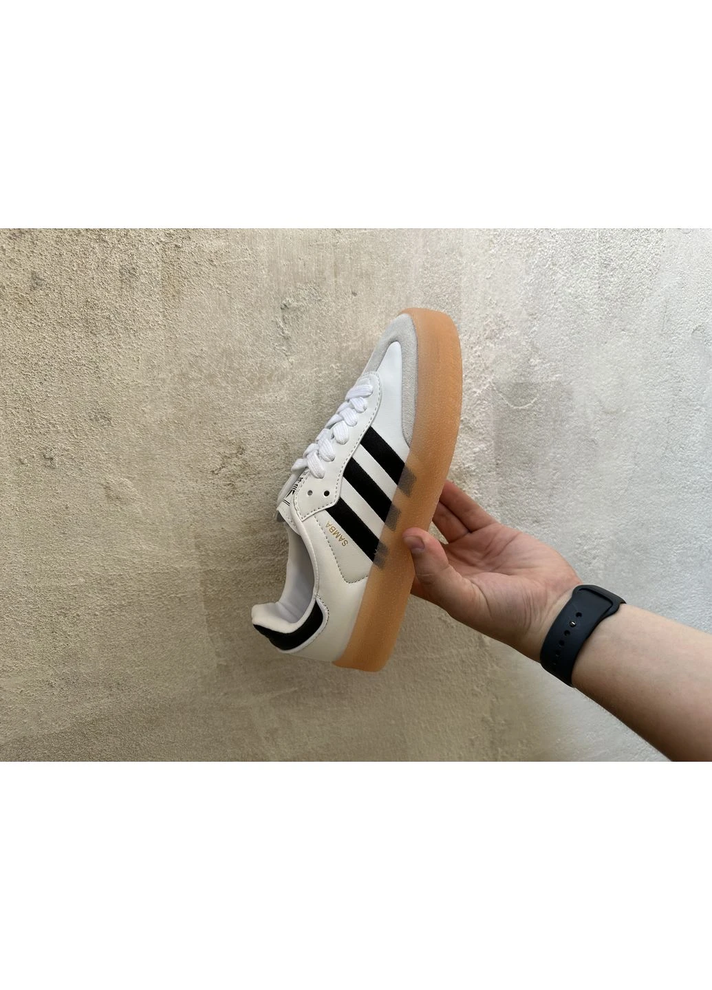 Білі літні кросівки adidas samba white black gum sole platform адідас самба No Brand