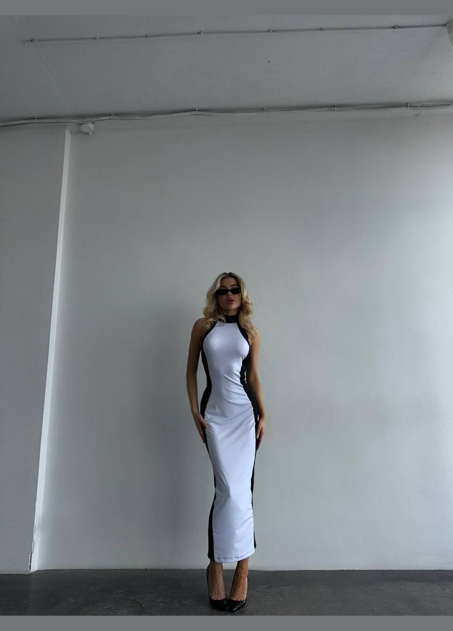 Чорно-білий жіноча сукня мікро дайвінг No Brand