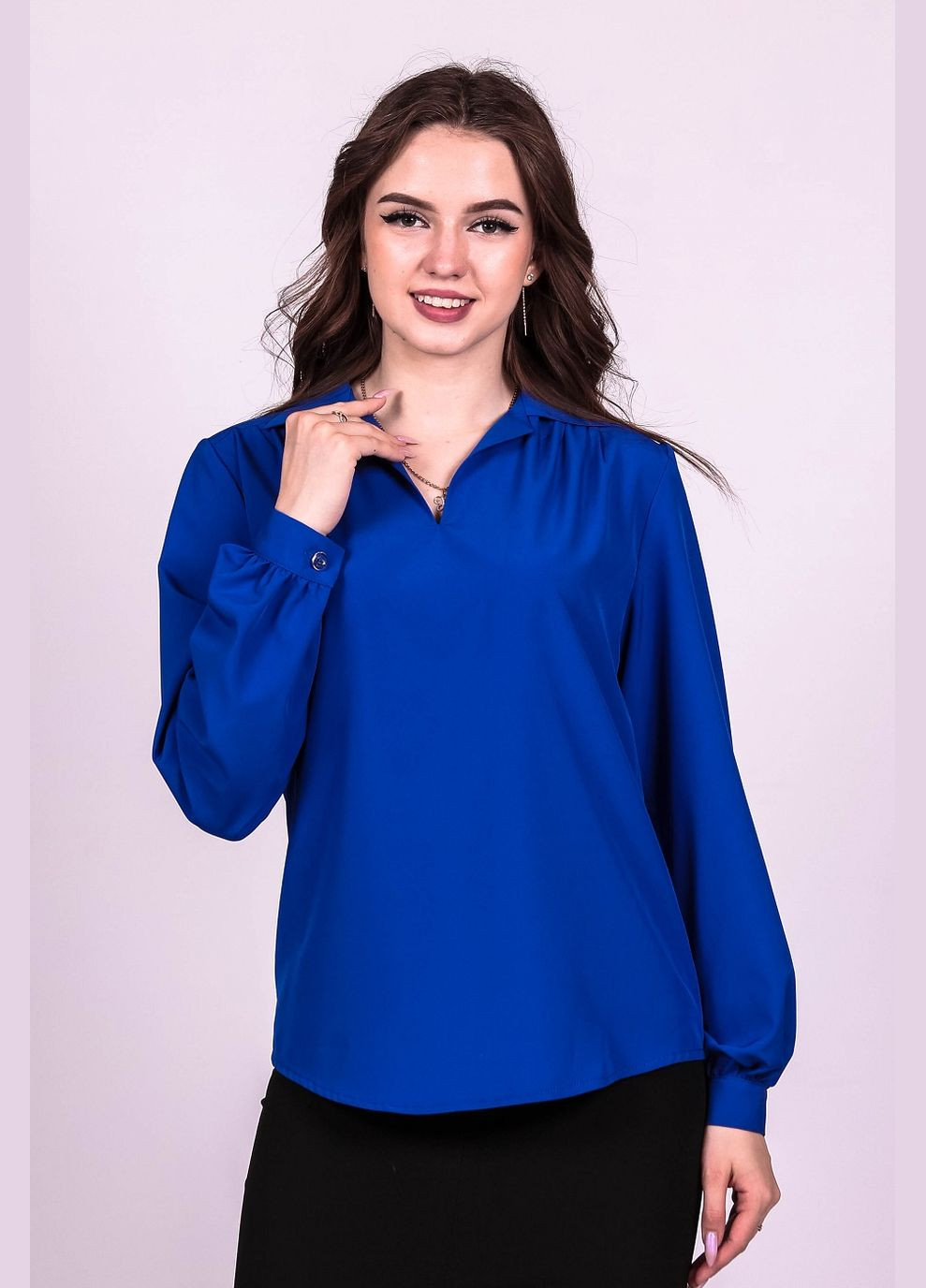 Синіти блузка жіноча 052 однотонний софт електрик Актуаль