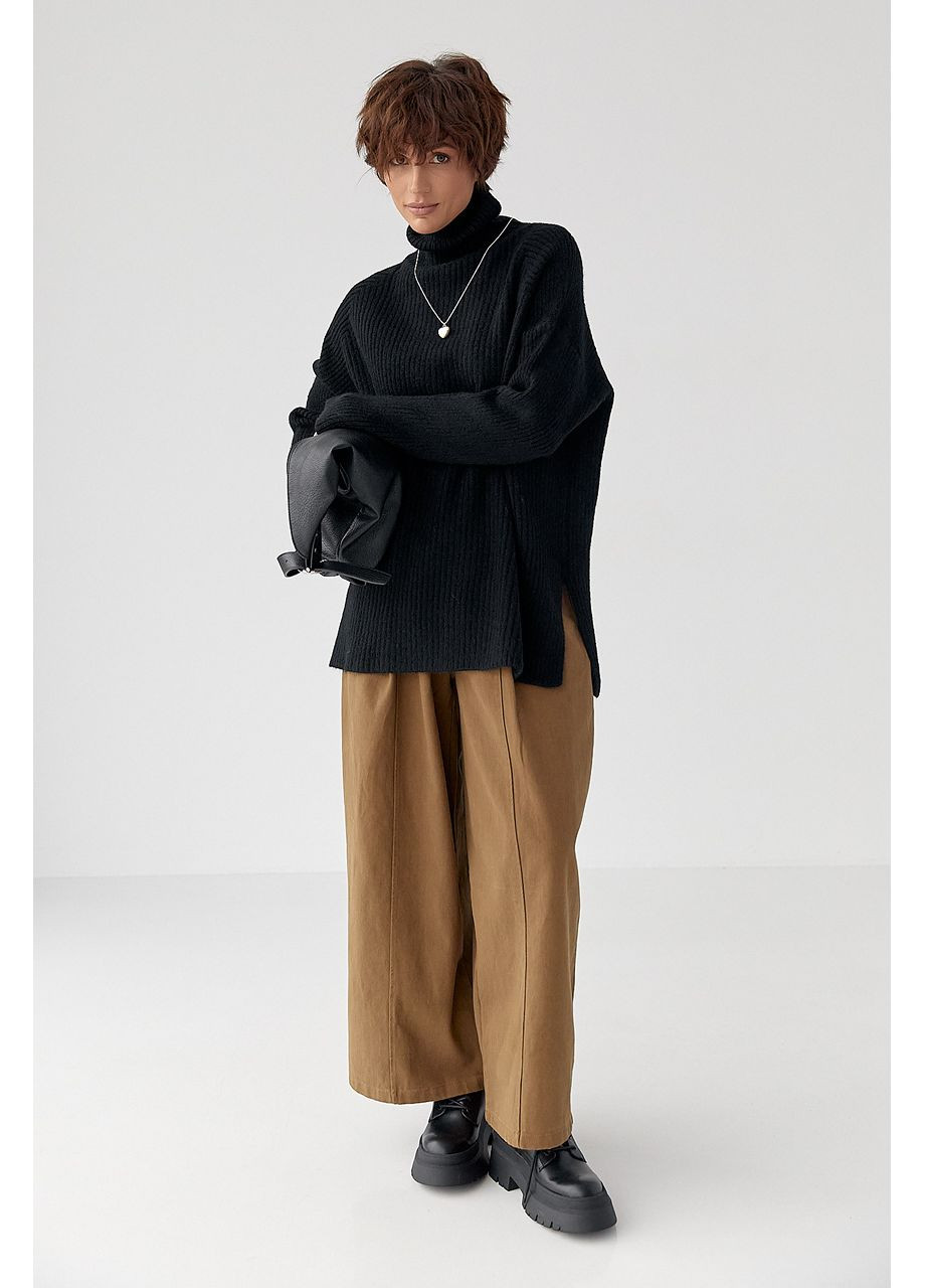 Туніка в рубчик з високою горловиною Lurex (370395963)