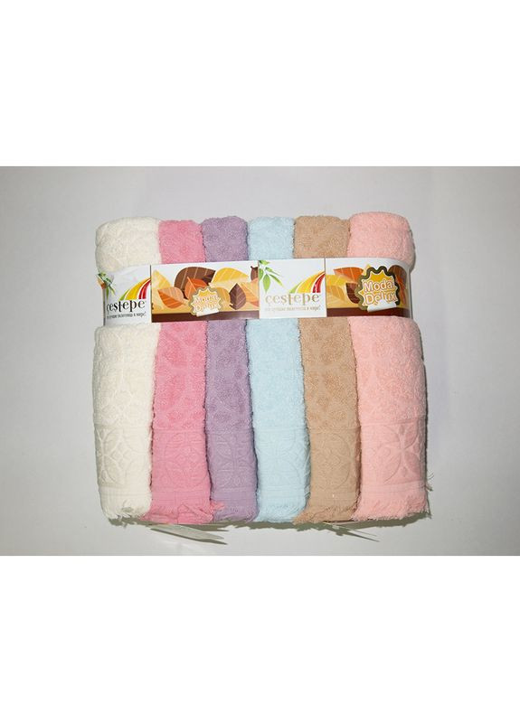 Набор полотенец Cotton Delux Жаккард — Leonardo Sacakli 70*140 (6 шт.) Cestepe комбинированный