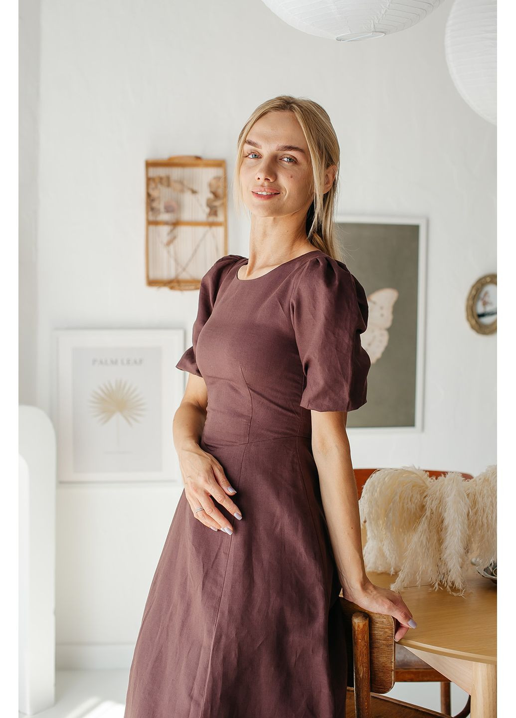 Коричнева жіноча сукня brunette, шоколад Lana Bryk однотонна