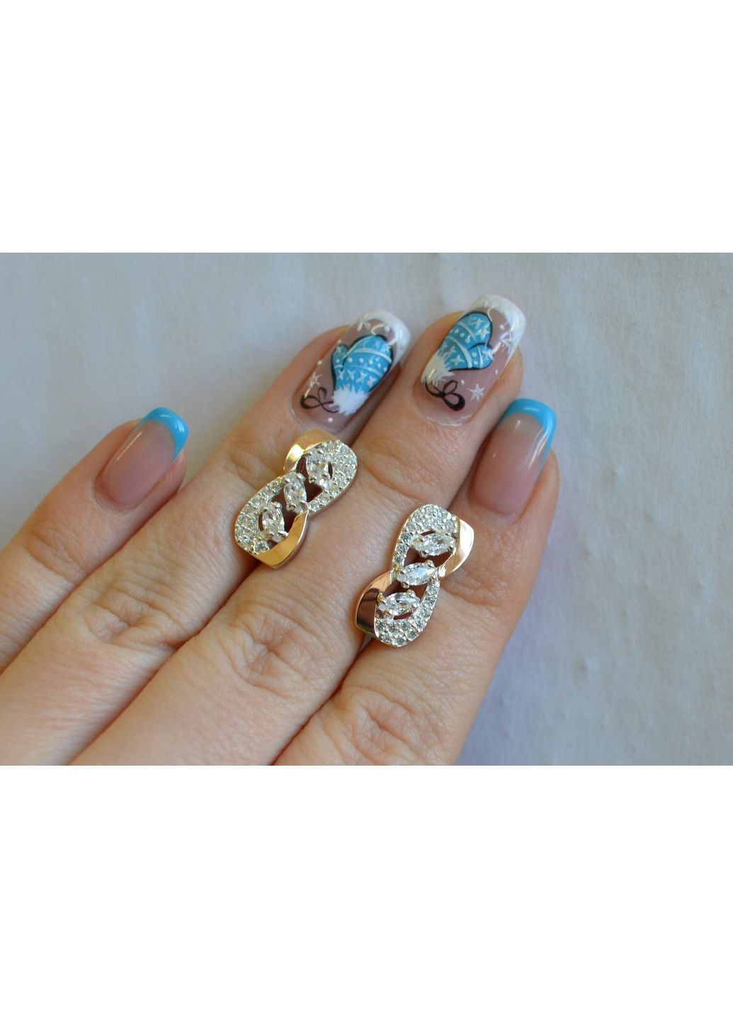 Серебряные серьги с золотыми пластинами Silver Style (367112341)