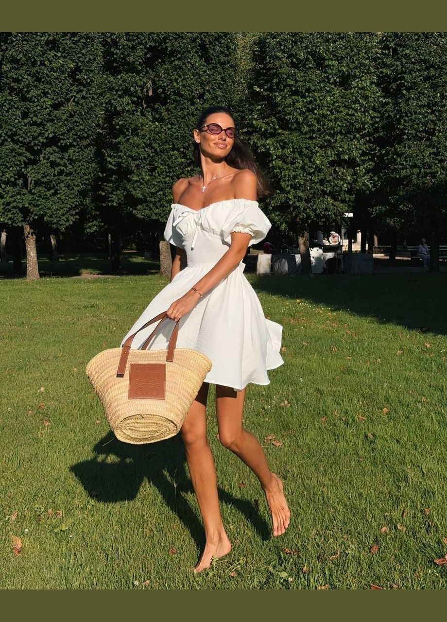 Молочное легкое платьице Fashion