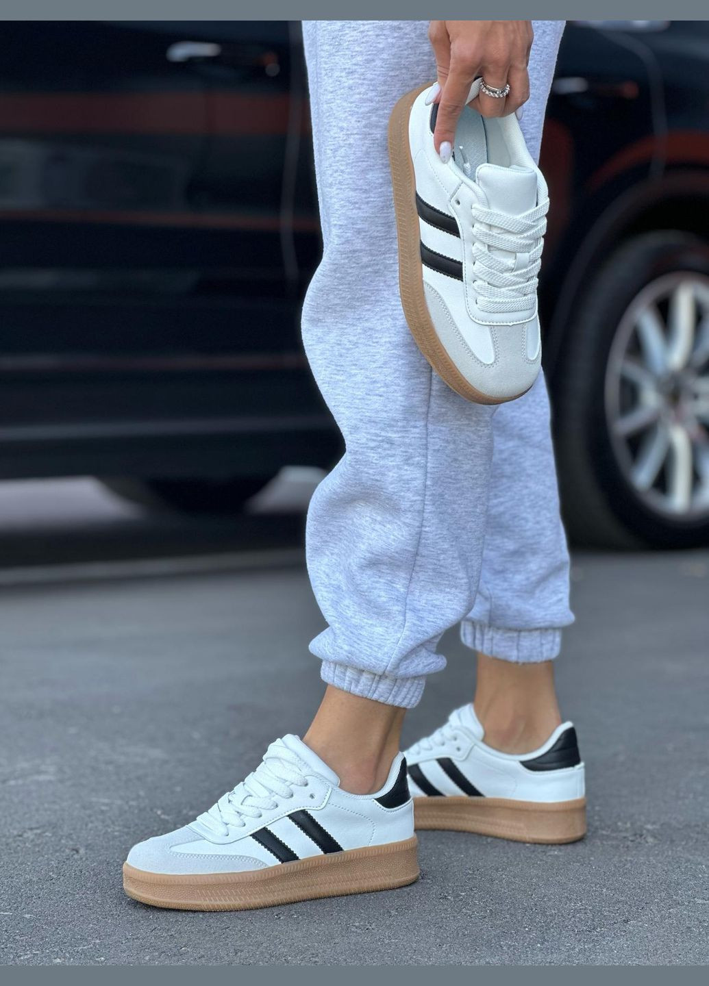 Білі білі кросівки жіночі повсякденні весна осінь підошва на високій підошві No Brand