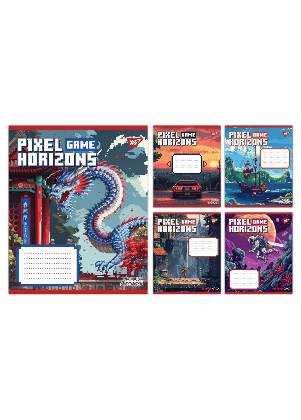 Набір зошитів шкільних А5/12 коса лінія Pixel game 25 шт (767776) Yes (352167537)