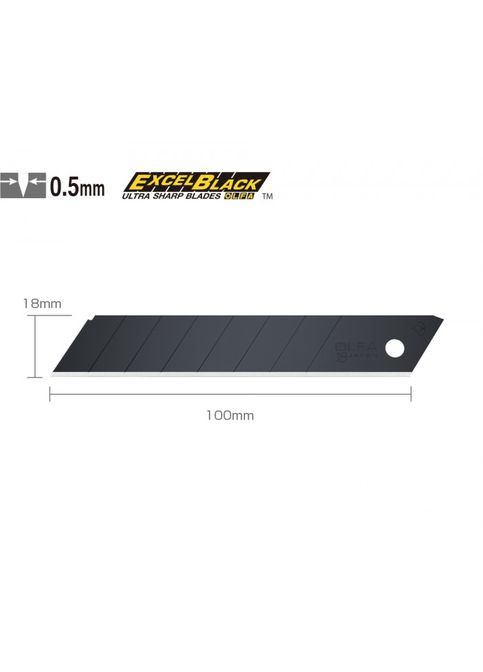 Лезвие LBB-10B сверхострые черные лезвия ExcelBlack для тяжелых условий эксплуатации 10 шт подходит для CL OL SL- (11692) Olfa (298574203)
