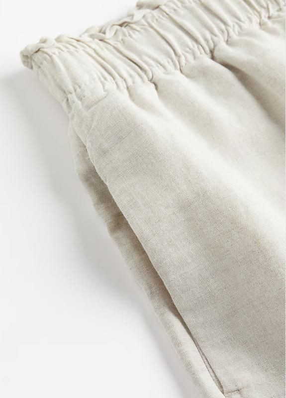 Білі літні лляні шорти на резинці H&M (335249855)