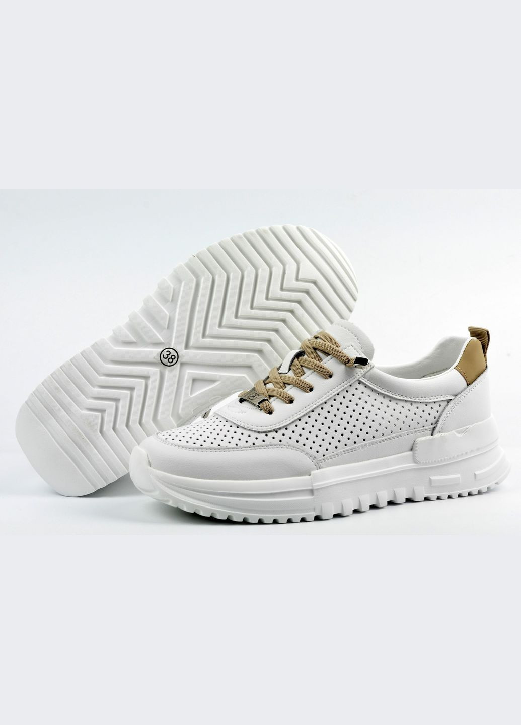 Женские кроссовки с перфорацией ALLSY белые лето (322519771)