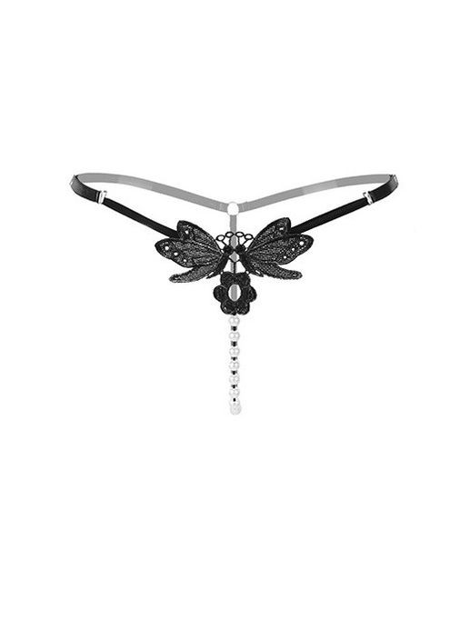 Трусики с разрезом стринги с жемчужинами бусинками эротическое белье No Brand (312005195)