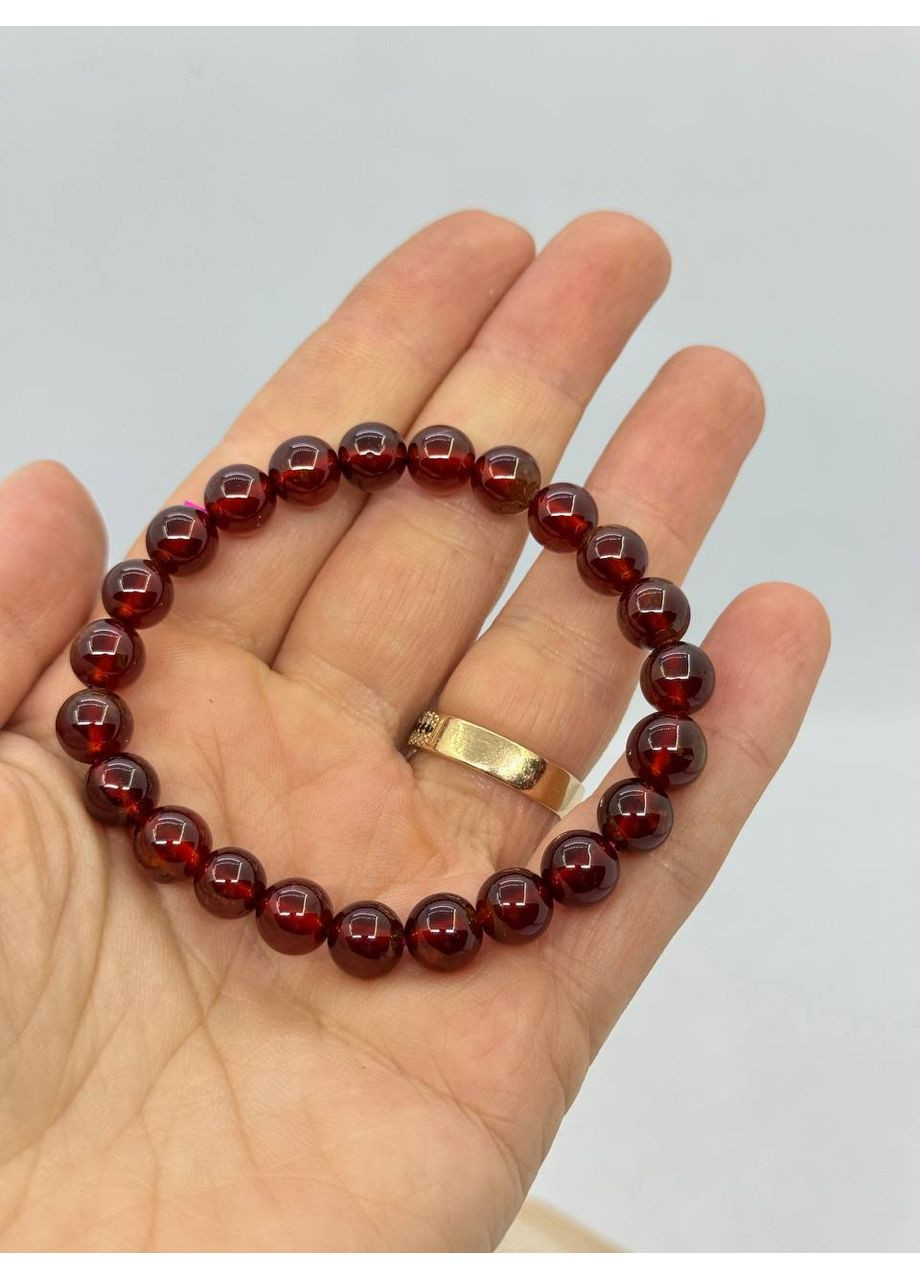Браслет з граната 8 мм 17 см Червоний No Brand (372468040)