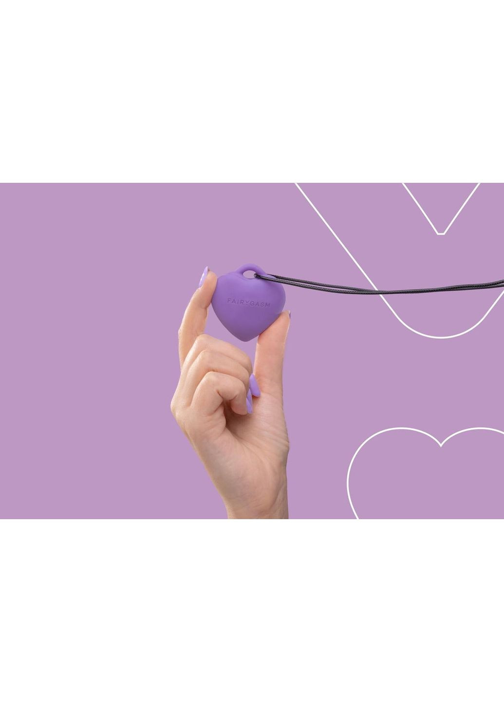 Мінівібратор «Сердечко» FairyGasm PleasureStone violet, 9 режимів, на шнурку No Brand (366878828)