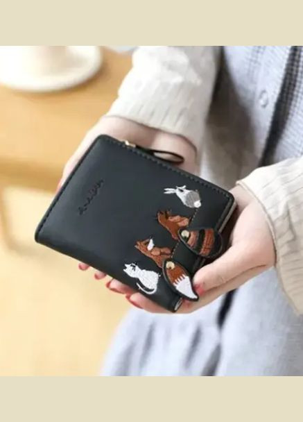 Модный женский кошелек, бумажник. Черный No Brand (316645981)