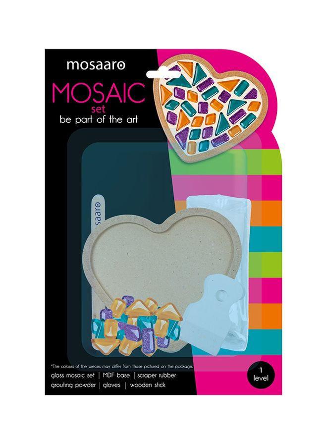 Набір для творчості кришталеве скло мозаїка "Сердце" колір різнокольоровий ЦБ-00236334 Mosaaro (294913666)