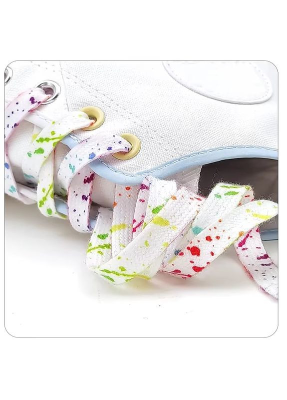 Білі шнурки з кольоровим малюнком для кросівок та черевиків Fashion (307289252)