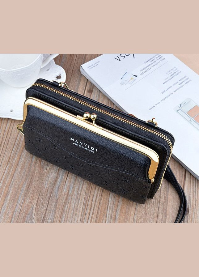 Женская сумочка клатч на плечо мини кошелек для телефона экокожа черная (sku_1189) No Brand (330576218)