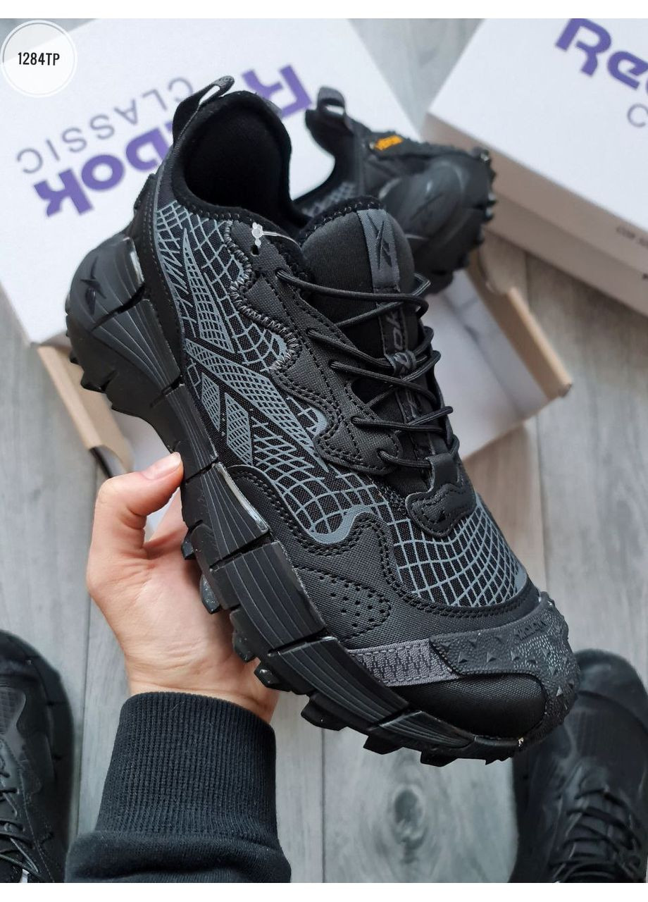 Черные демисезонные кроссовки мужские reebok zig kinetica ii edge gore-tex black / gray рибок зиг кинетика No Brand