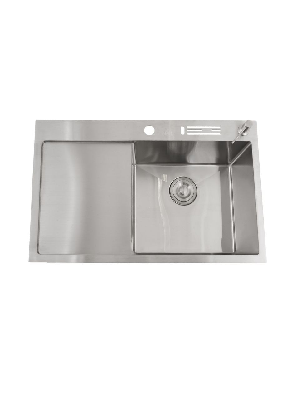 Кухонная мойка из нержавеющей стали с левым крылом накладная NS-7848(L) Nett (336933117)