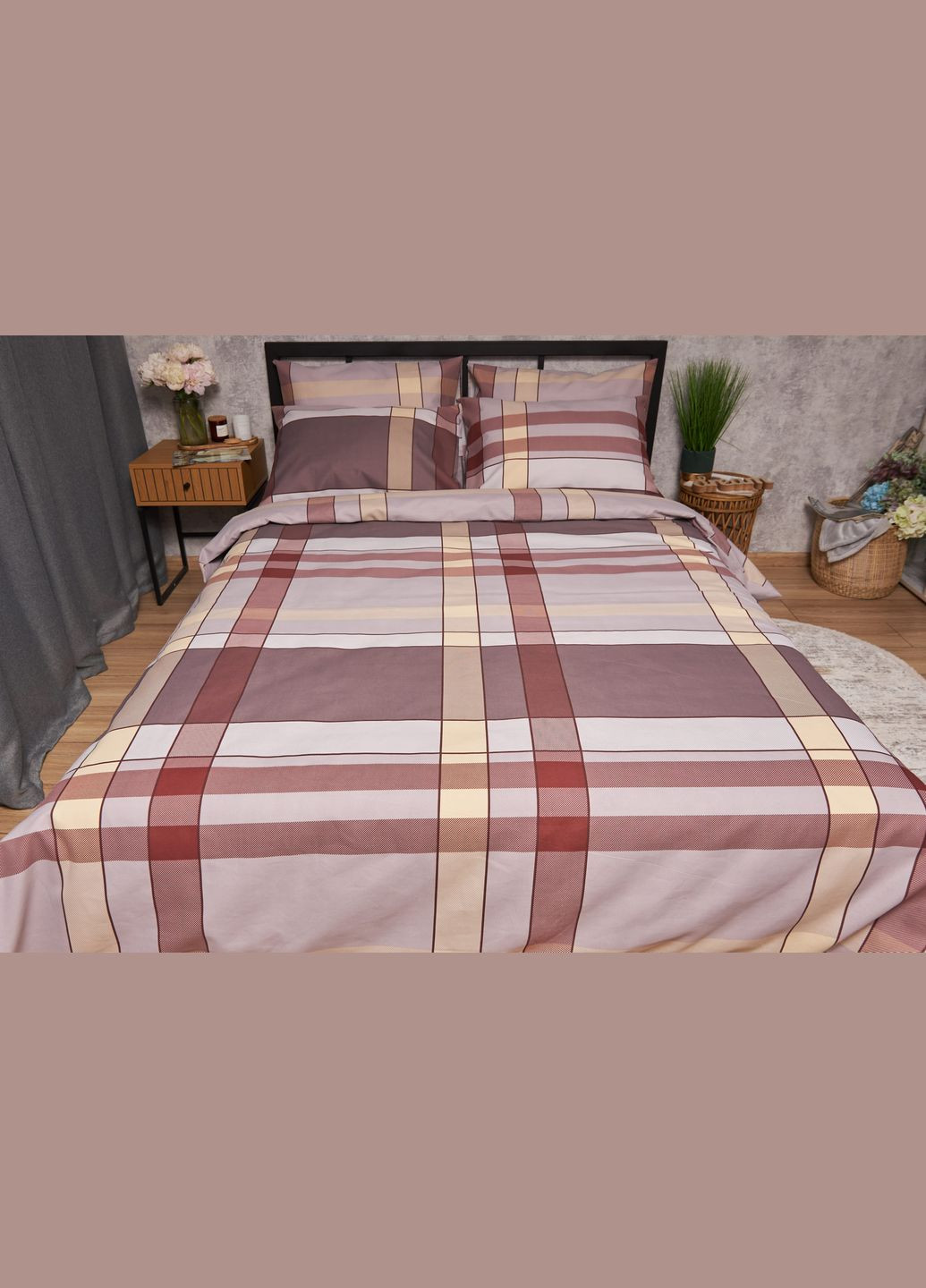 Комплект постільної білизни Микросатин Premium «» полуторний 143х210 наволочки 2х50х70 (MS-820005231) Moon&Star Moon Rock (296910254)