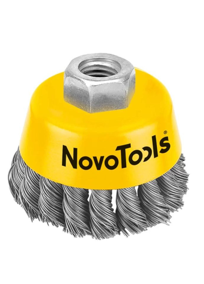 Чашкова дротяна щітка (75 мм, М14) з крученим дротом (22125) NovoTools (306552416)