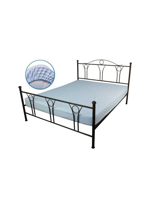 Простирадло на гумці 90х200+25 - Блакитна смужка бязь (20764) Руно (348137635)