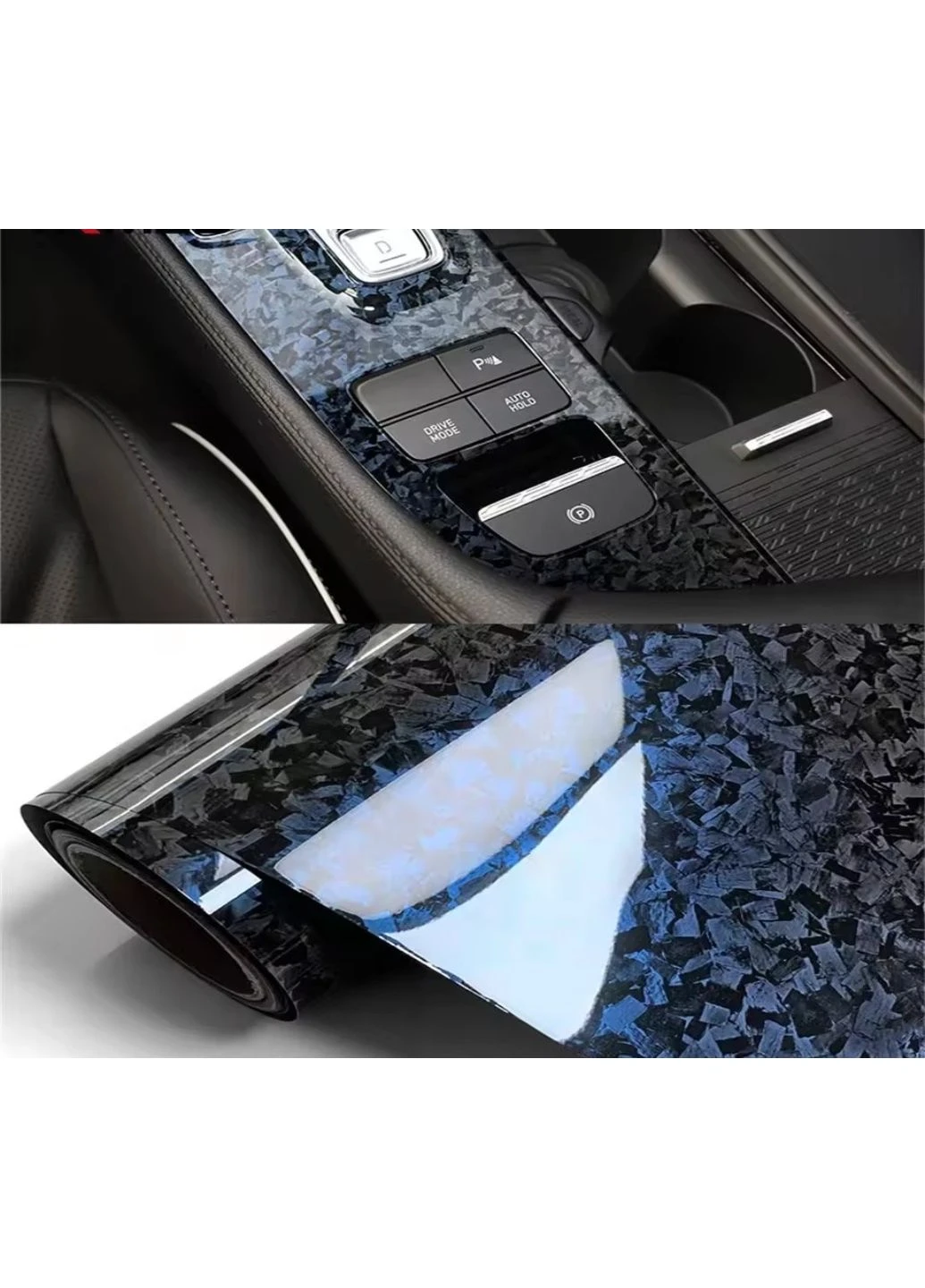 Защитная виниловая плёнка для авто 20 см довжина 150 см Carbon Fiber Blue No Brand (369944002)