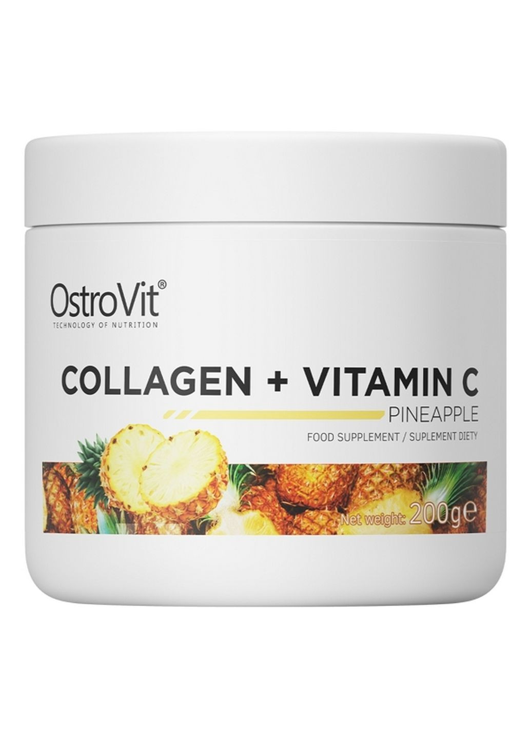 Препарат для суглобів та зв'язок Collagen + Vitamin C, 200 грам Ананас Ostrovit (293418839)
