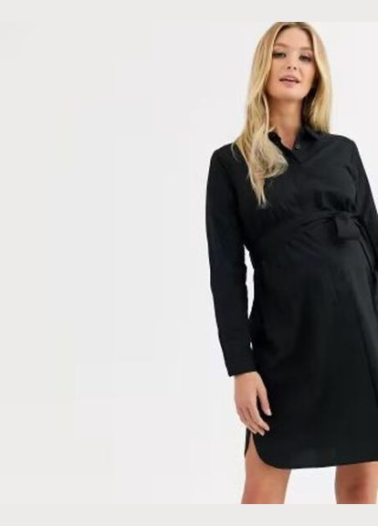 Черное кэжуал платье рубашка Asos однотонное